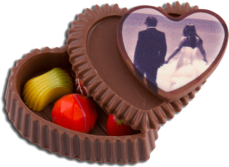3d Chocolate Heart Box - Chocolate (500x353), Png Download