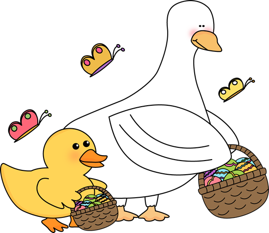 Easter Duckling Clipart Easter Ducks - Easter Duck (550x476), Png Download