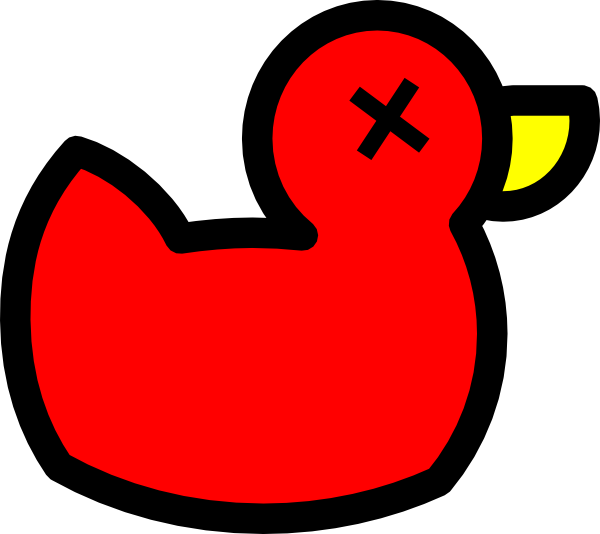 Rubber Duck Silhouette Clip Art 1 Mhnrvz Clipart - Red Duck Clipart (600x534), Png Download