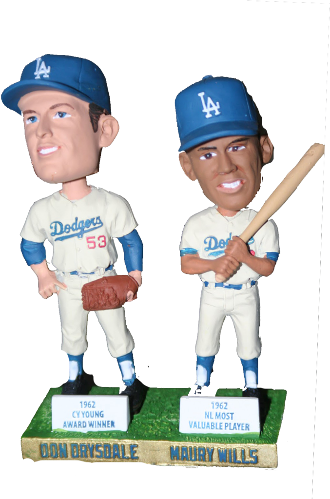 Don Drysdale & Maury Wills La Dodgers Dual Bobble Los - Los Angeles Dodgers (696x1023), Png Download