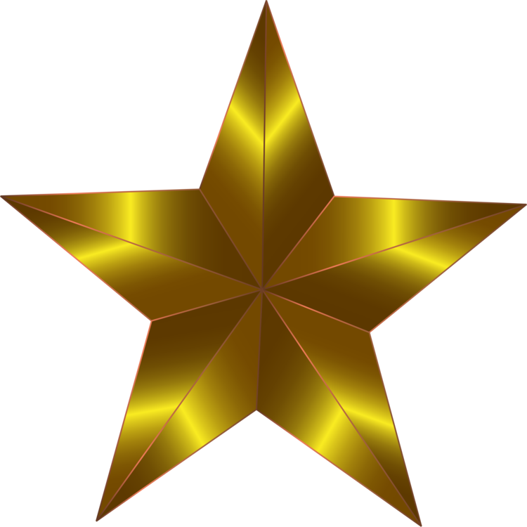 Christmas Graphics Star Gold Computer Icons - Gold Star Clipart Png (750x750), Png Download