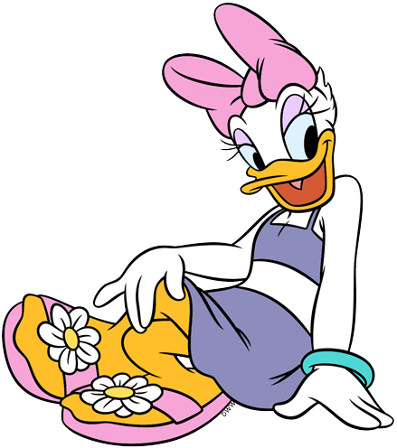 Jpg Freeuse Library Clip Art Disney Galore Butterflies - Daisy Duck On The Beach (439x496), Png Download
