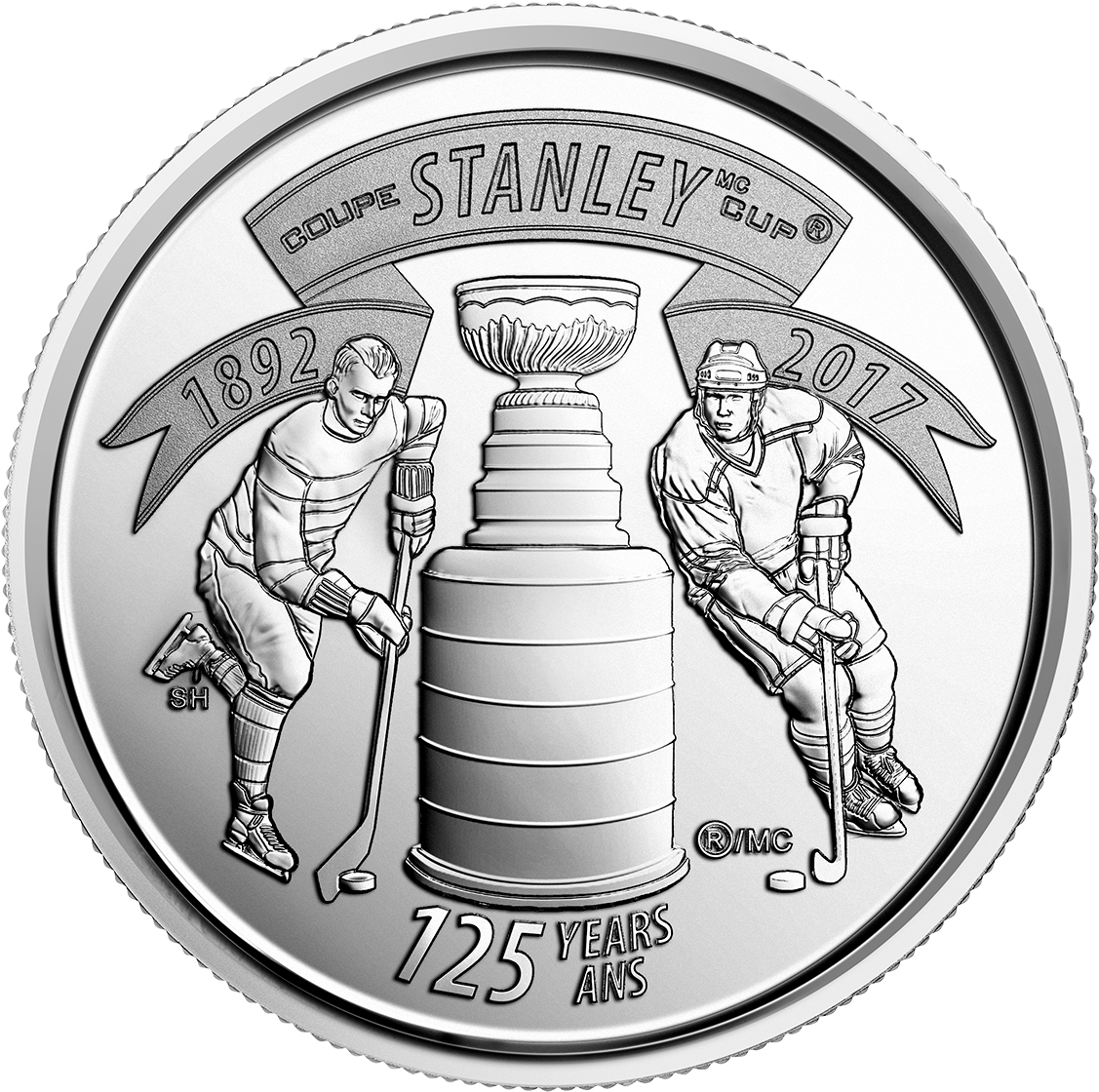 2017 25-cent 125th Anniversary Of The Stanley Cup® - 2017 Stanley Cup Quarter (1198x1166), Png Download