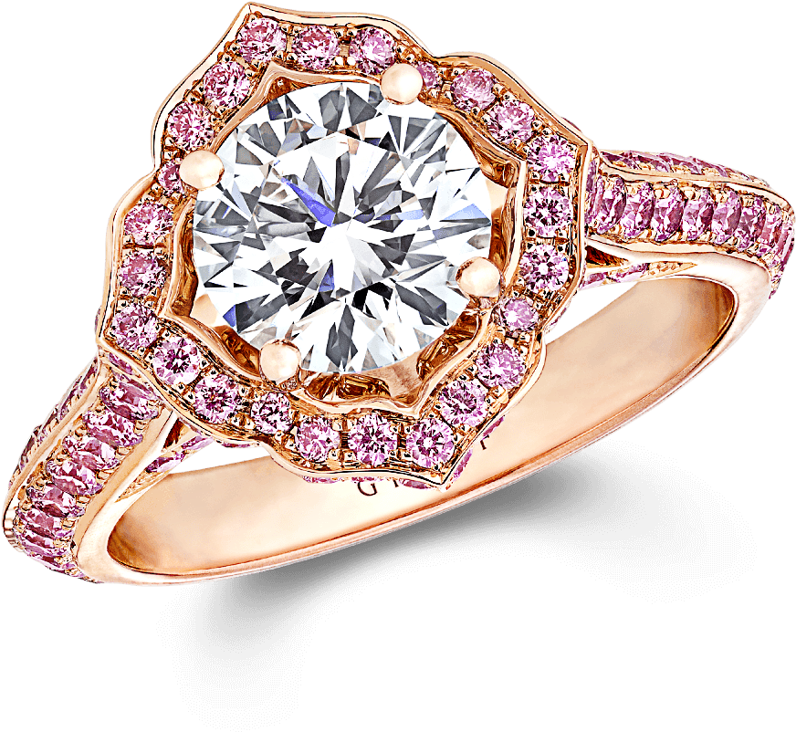 A Graff Round Brilliant Cut Diamond Star Flower Engagement - Brilliant (2000x2000), Png Download