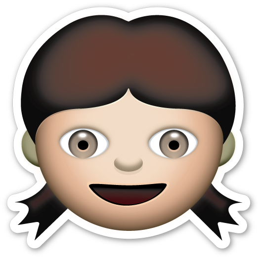 Pinterest Emojis And Smileys - Little Girl Emoji (526x523), Png Download
