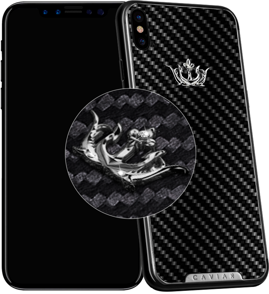 Caviar Iphone X Classic Corona Carbon Diamonds Premium - Mobile Phone (1053x1212), Png Download