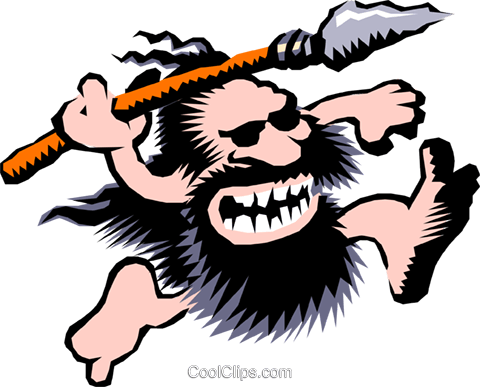 Vector Royalty Free Download At Getdrawings Com Free - Caveman Clipart Png (480x387), Png Download