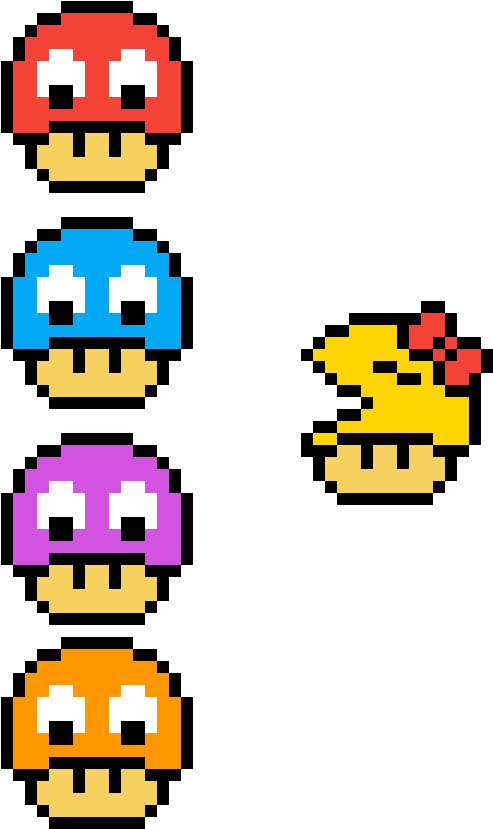 Pacman Pixel Art - Mario Bros (1200x1200), Png Download