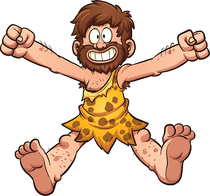 Healthy Caveman - Caveman Happy (429x402), Png Download