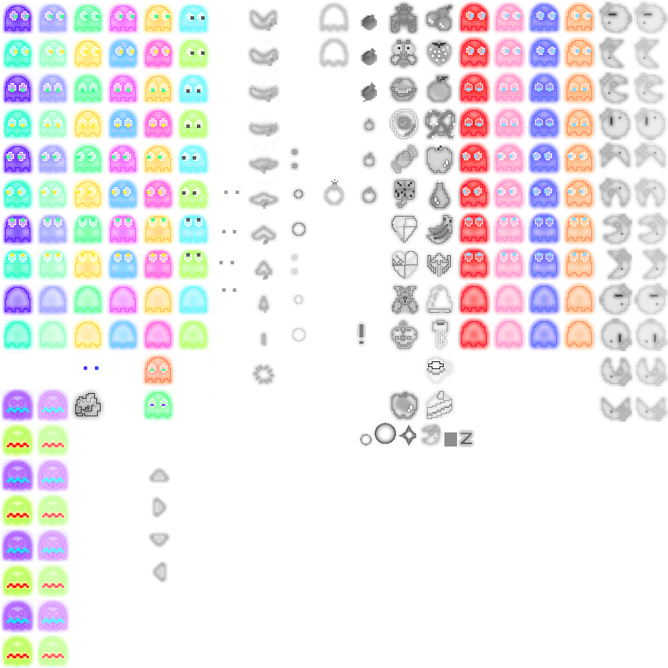 I Couldn't Find Information On How Ms - Pac Man Championship Edition Dx Sprites (1024x1024), Png Download