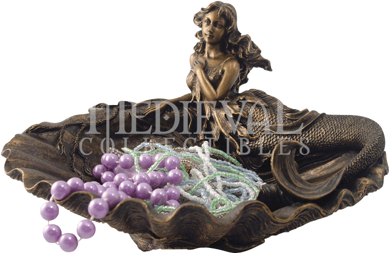 Mermaid And Clam Shell Dish - Mermaid Jewelry Tray (778x778), Png Download