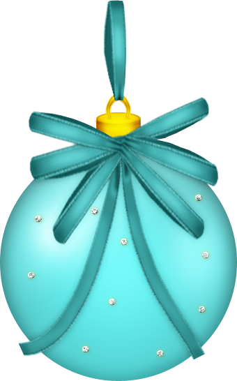 Christmas Blue Ornament Clip Art - Turquoise Ornament Clip Art (340x546), Png Download