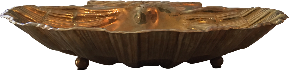 Vintage Brass Clam Shell Bowl - Brass (1200x1200), Png Download