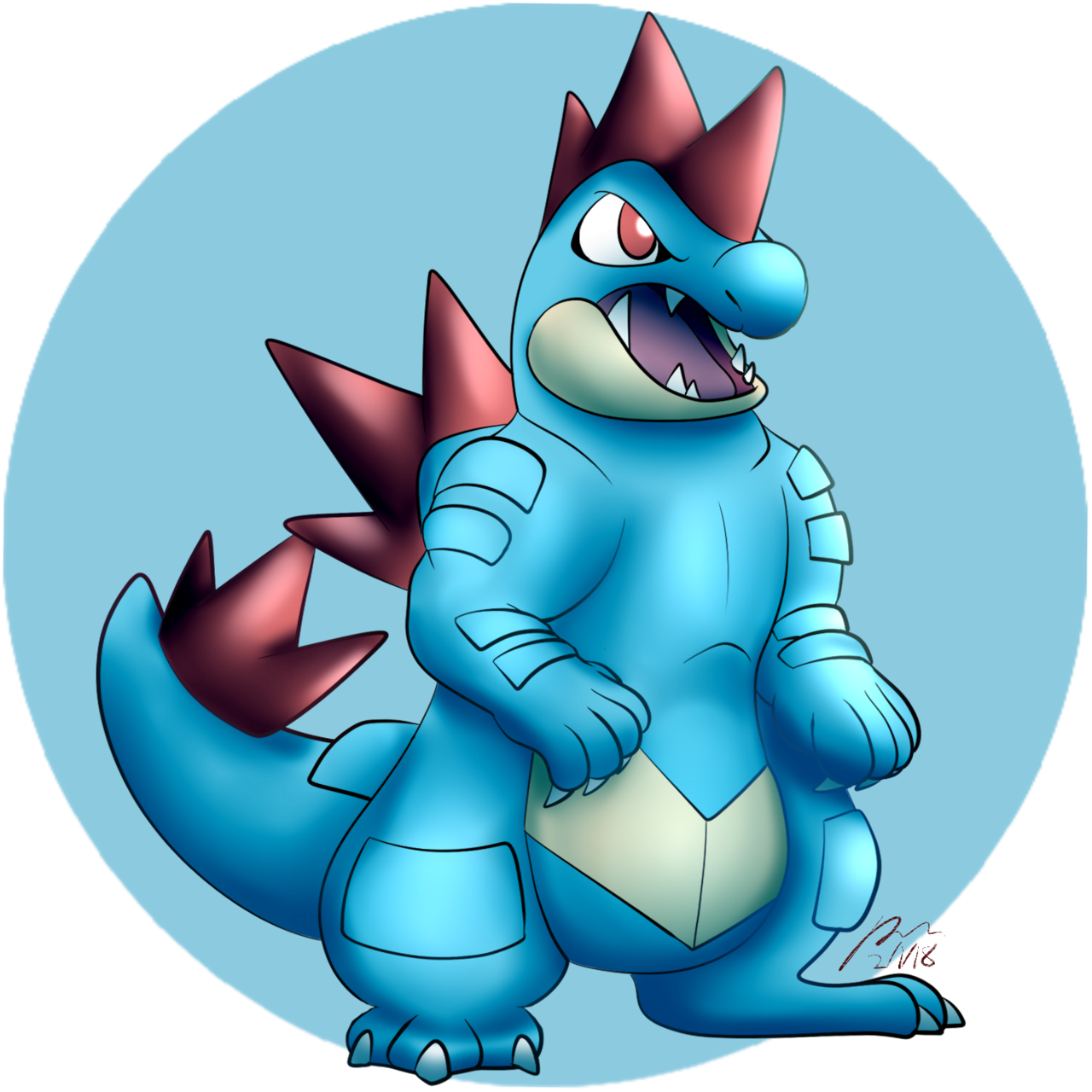 Pokemon Feraligatr Shiny Pokemon Shiny Feraligatr Living - Cartoon (1280x1280), Png Download