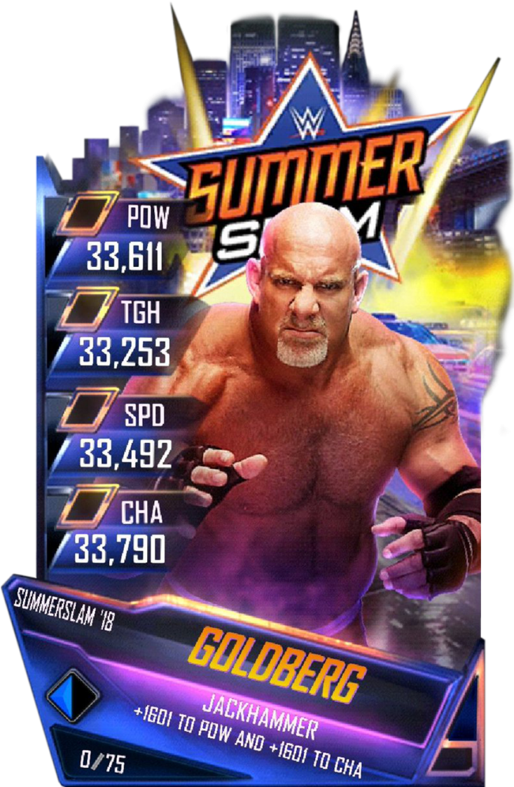 Goldberg S4 21 Summerslam18 - Wwe Supercard Summerslam 18 (733x1158), Png Download