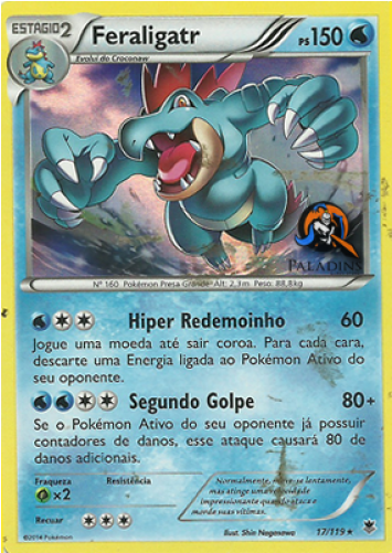 Mais Imagens - Feraligatr - 17/119 - Phf - Holo Rare (500x500), Png Download