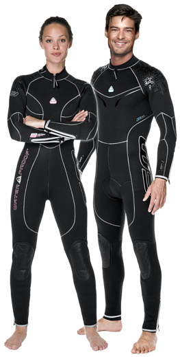 Back Zipper With Stretch Panels • Wave Flex Back Panel - Waterproof W3 3.5 Mm Wetsuit (370x526), Png Download