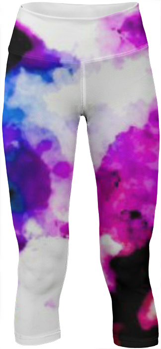 Watercolor Yoga Pants - Leggings (400x719), Png Download