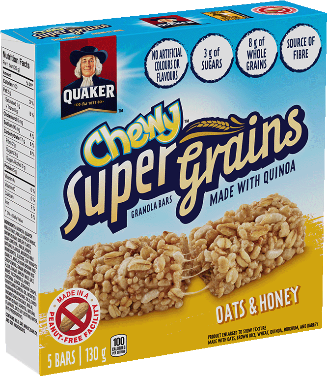 Quaker Chewy® Super Grains Oats & Honey Granola Bars - Quaker Chewy Super Grains (675x786), Png Download
