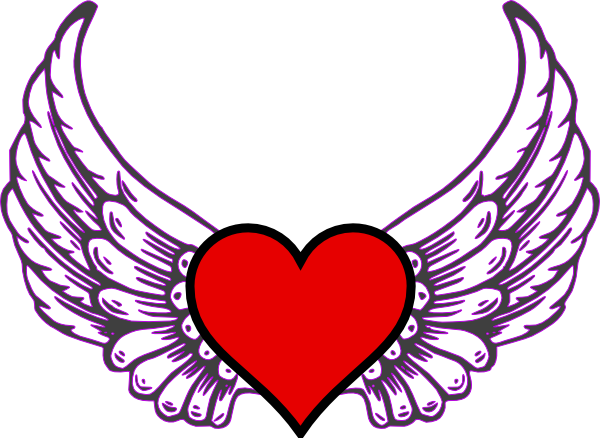 Clip Art Transparent Download Wing Clip Art At Clker - Heart With Wings Clip Art (600x438), Png Download