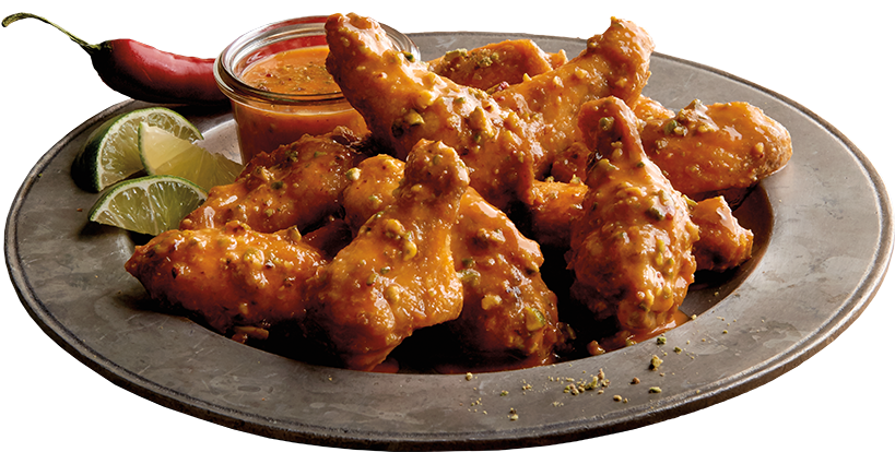 Toasted Nut Sriracha Wings - Restaurant (1200x453), Png Download