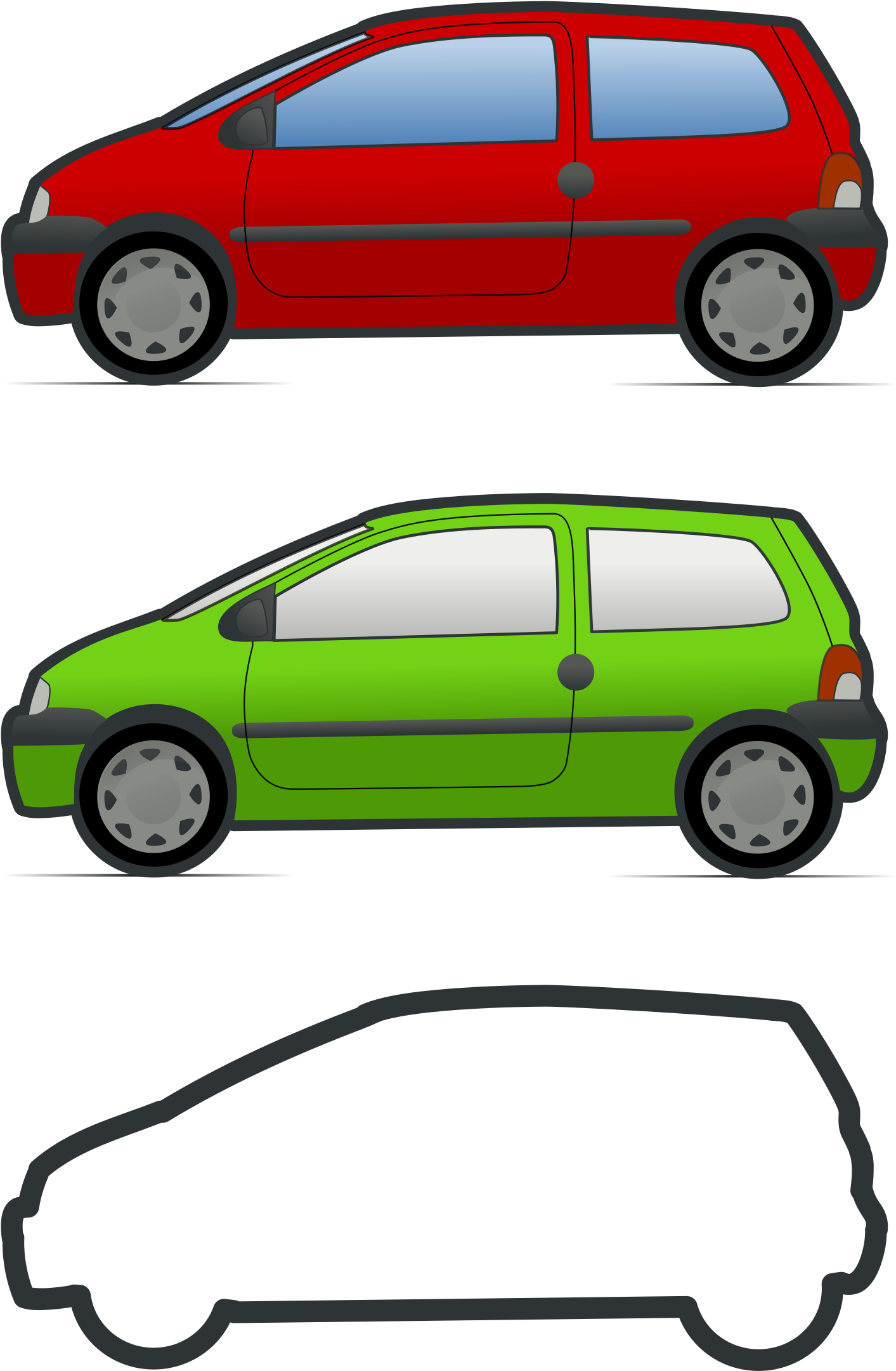 Red And Green Renault Twingo - Renault Twingo (566x800), Png Download