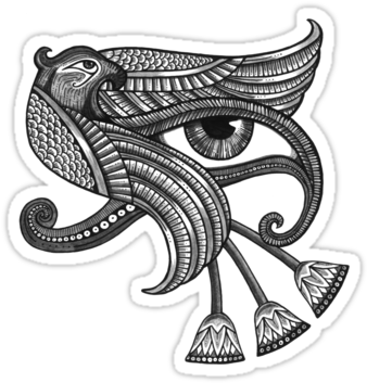 'eye Of Horus ' Sticker By Anita Inverarity - Eye Of Horus Tattoo (375x360), Png Download