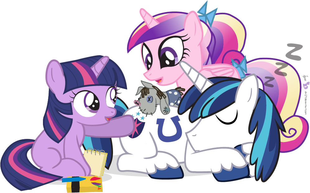 Dm29, Blue's Clues, Cute, Filly, Horseshoes, Julian - Princess Cadence And Shining Armor And Twilight (1040x650), Png Download