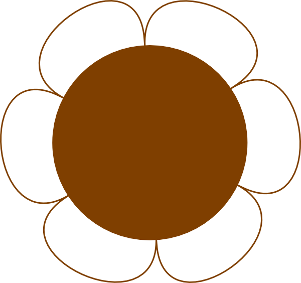 How To Set Use Brown Flower Big Svg Vector (600x564), Png Download