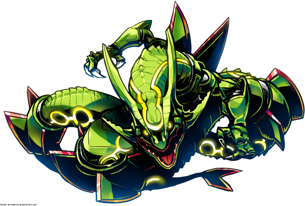 More Like Pokemon Rayquaza Fanart Render By Oneexisting - Rayquaza Shiny Png (1024x694), Png Download