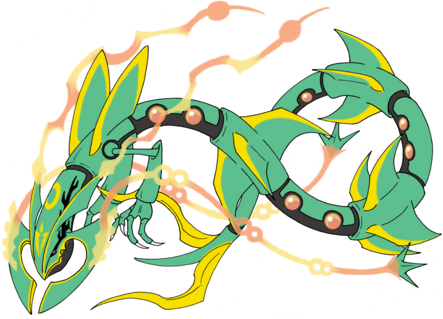 Draw Mega Rayquaza Easy (900x648), Png Download