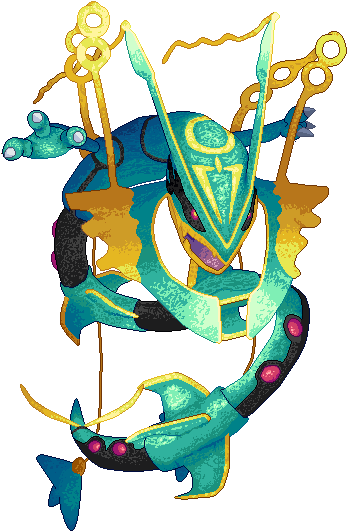 [oc] Tcg Mega Rayquaza - Bad Ms Paint Pokemon Rayquaza (450x600), Png Download