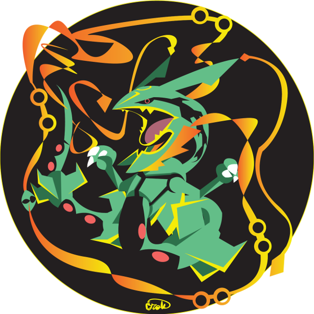 Mega Rayquaza Art Drawing - Mega Rayquaza (614x614), Png Download