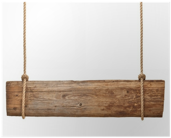 Wooden Sign Background Message Rope Hanging Poster - Wooden Sign Hang With Rope (400x400), Png Download