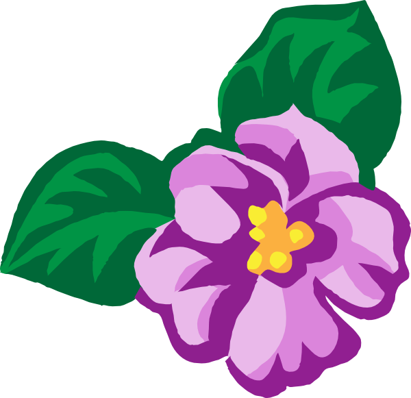 African Violet Light Clip Art At Clker - Violet Flower Clip Art (600x581), Png Download