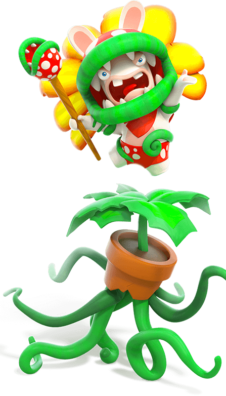 Rabbid Petey Piranha Super Mario, Battle - Piranha Rabbid (447x782), Png Download
