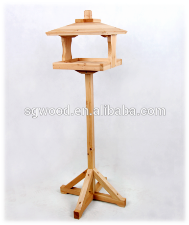 Fsc Oem Wooden Bird Feeder /hanging Bird Table For - Bird Feeder (388x471), Png Download
