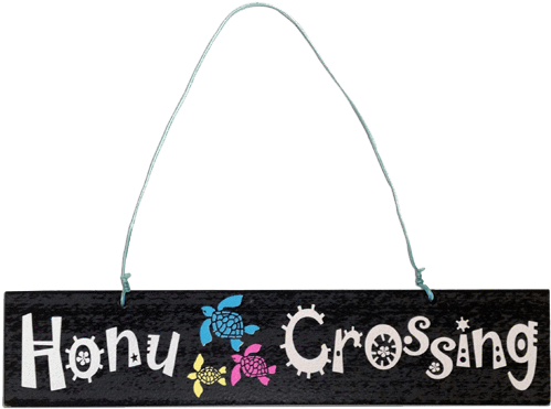 "honu Crossing" Wooden Decor Sign - Island Style Wood Sign Honu Crossing 2" X 9" (500x500), Png Download