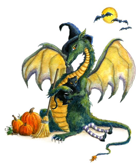 Halloween Dragon (539x640), Png Download