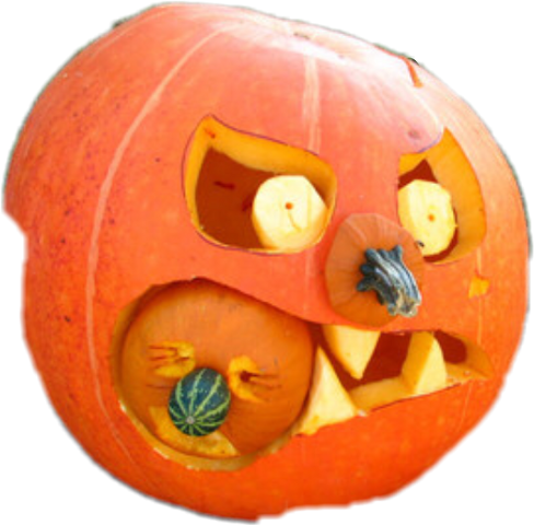 Pumpkin Eating Pumpkin (488x480), Png Download