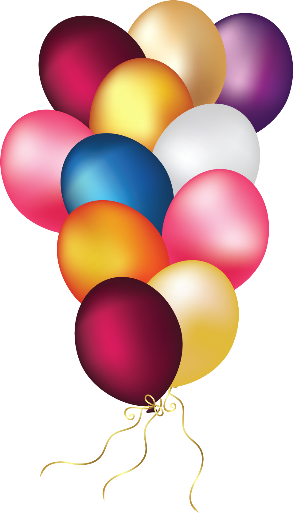 Colorful Balloons Png Clipart Happy Birthday - Holiday Vector (1083x1783), Png Download