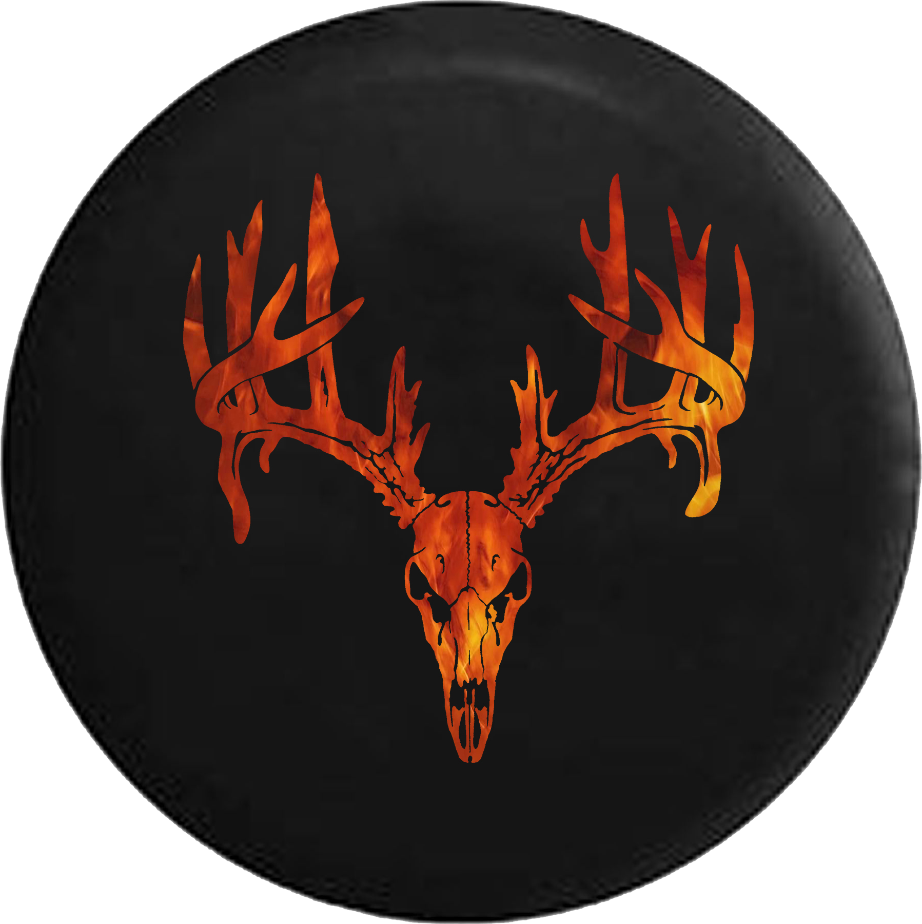 Deer Antlers Skull Waving American Flag Hunting - Circle (1797x1800), Png Download