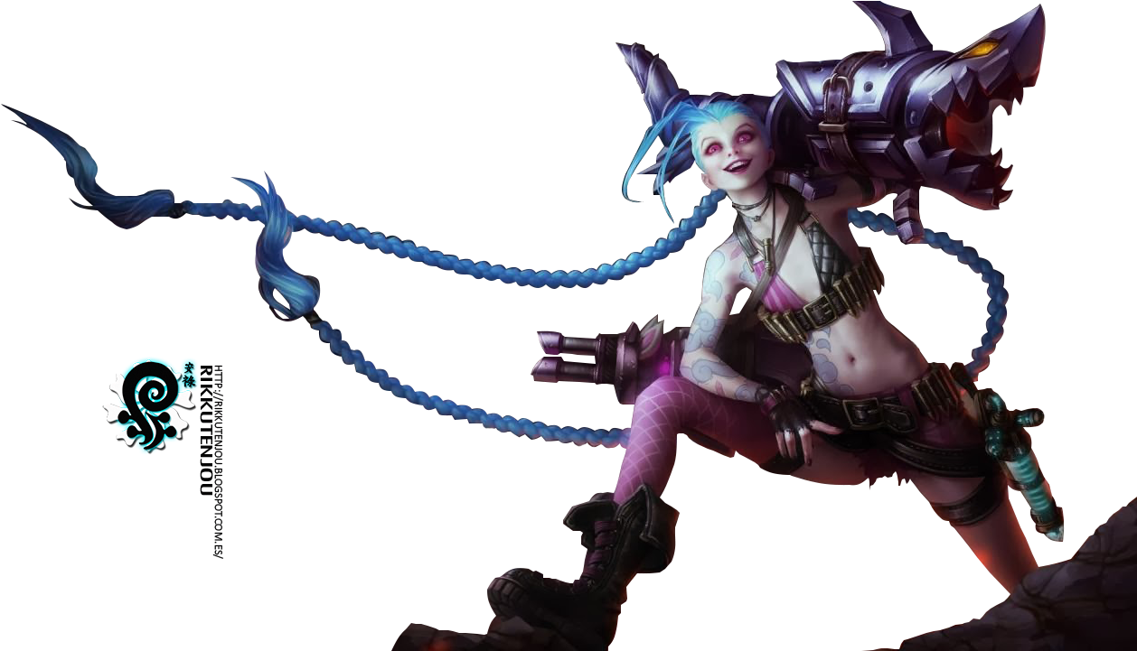 Jinx League Of Legends Render By Rikkutenjouss-d6o2c2w - Jinx League Of Legends Png (1280x720), Png Download