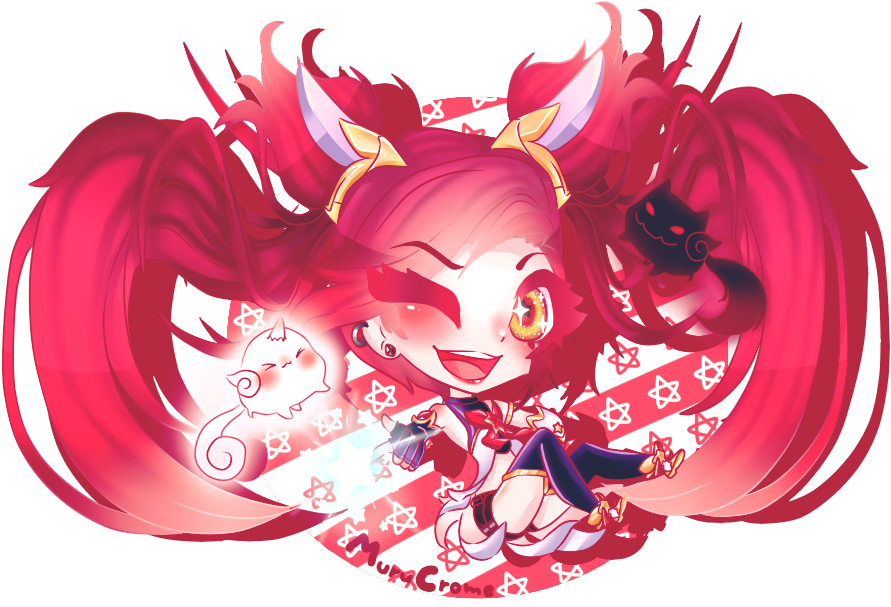 Star Guardian Jinx By Murunee-kun - Chibi Star Guardian Jinx (901x622), Png Download