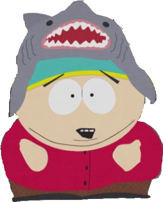 Shark Hat Cartman - South Park Cartman (337x408), Png Download