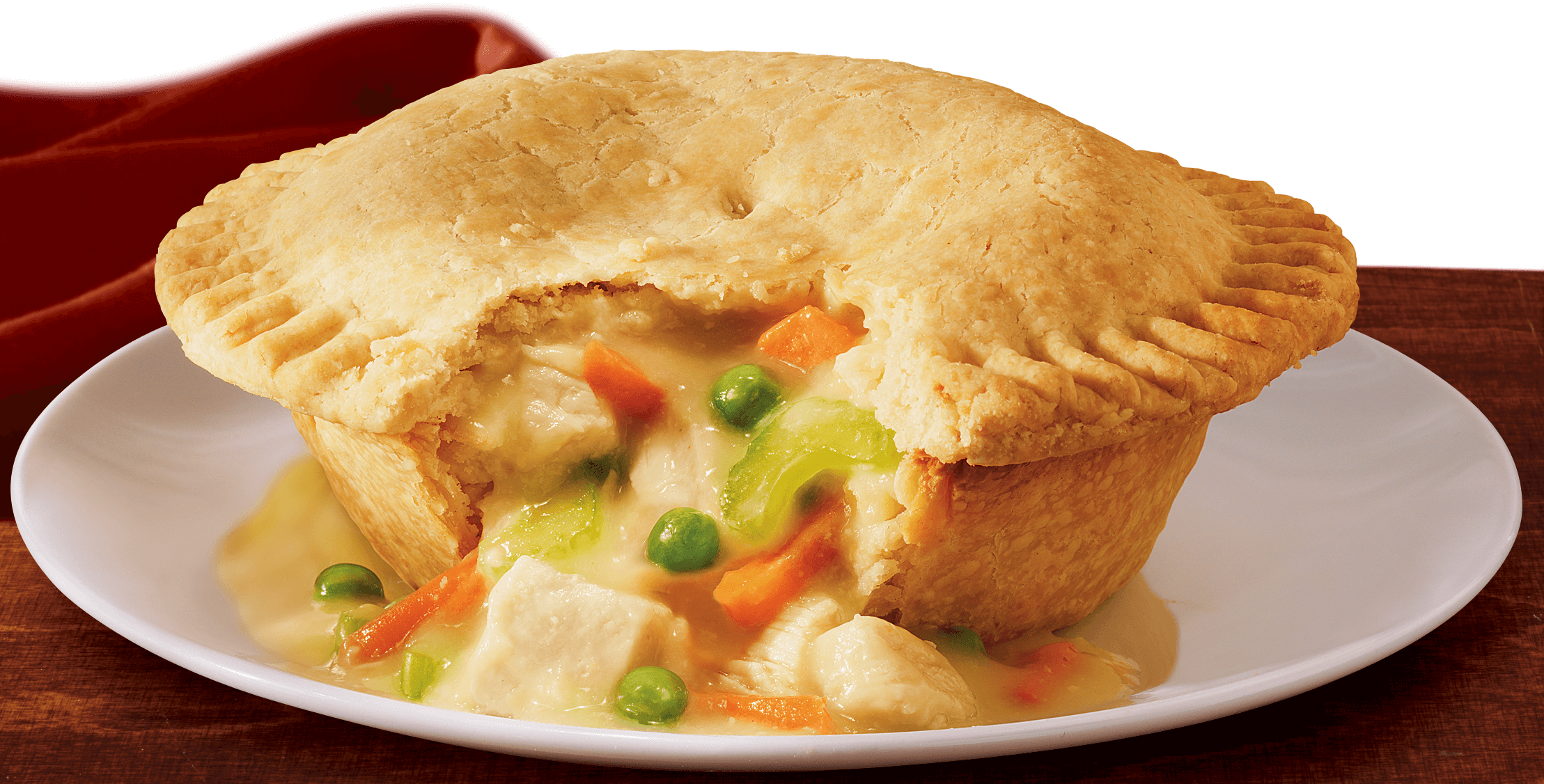 White Meat Chicken Pot Pie Plate Shot - Chicken As Food (2217x1126), Png Download