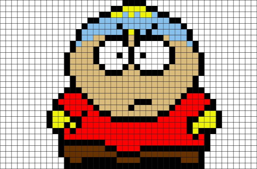 Eric Cartman Pixel Art (880x581), Png Download