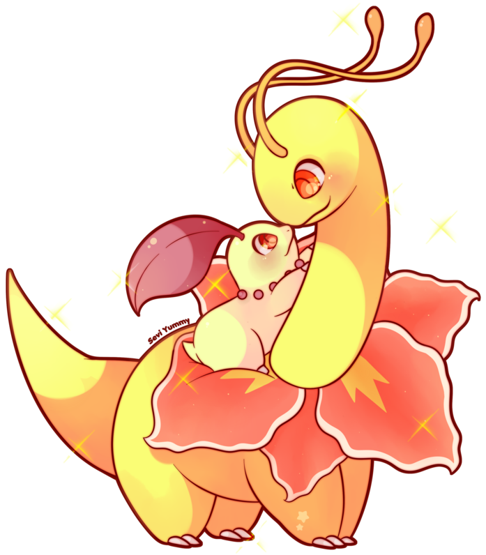 Shiny Chikorita & Meganium I Just Love To Draw'em Do - Meganium Shiny Chikorita (800x827), Png Download