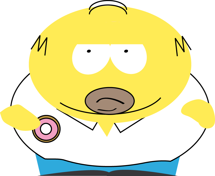 Homer-cartman - Dan-san (866x709), Png Download