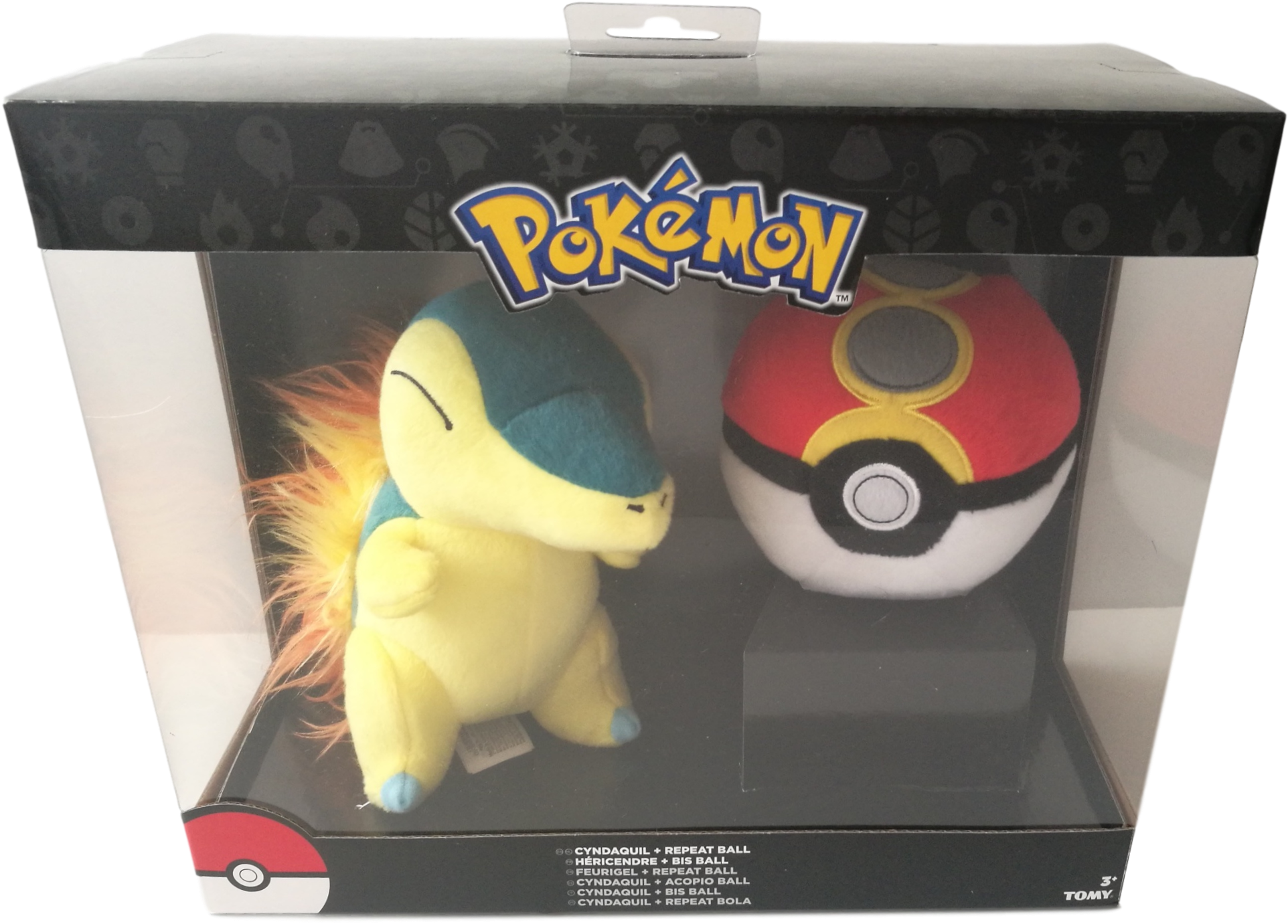 Official Pokemon Cyndaquil Repeat Ball Plush Box Set - Totodile Plush Tomy (2096x1516), Png Download
